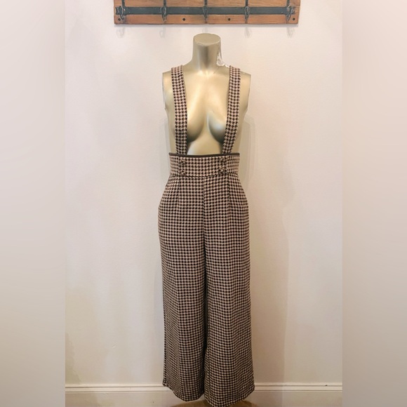 Vintage houndstooth pinafore pants - Picture 3 of 8